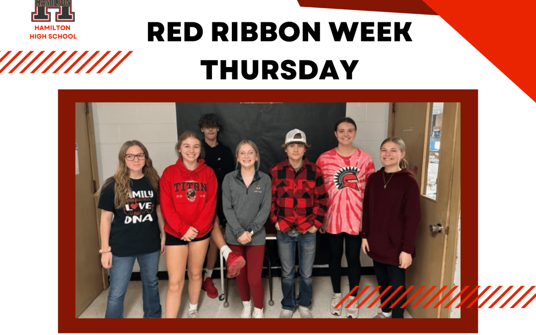 Red Ribbon Week – Thursday “We are REaDy to be drug free!” – Wear Red